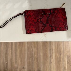 Michael Kors Red Snake Pattern Wristlet